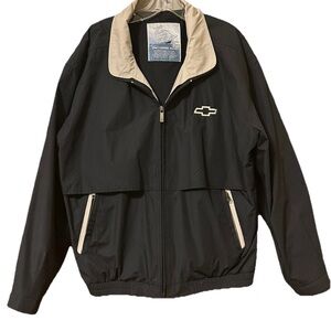 Chevrolet Logo The Clipper Jacket #S558 by Gear, Black and Tan Men's Size Large